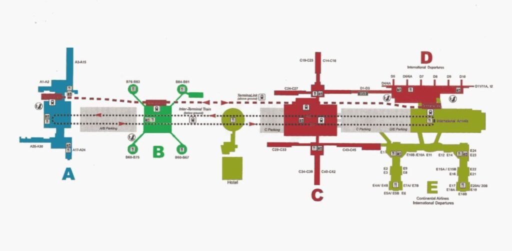George Bush Airport Map
